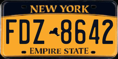 NY license plate FDZ8642