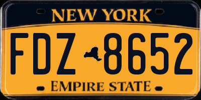 NY license plate FDZ8652