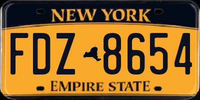 NY license plate FDZ8654