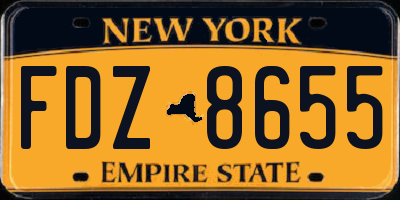 NY license plate FDZ8655