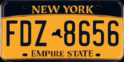 NY license plate FDZ8656