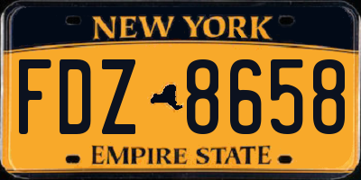 NY license plate FDZ8658