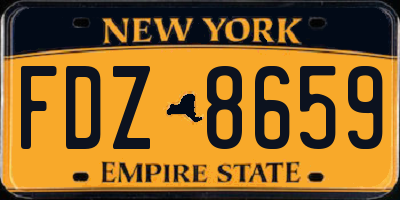 NY license plate FDZ8659