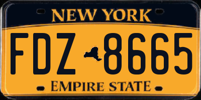 NY license plate FDZ8665