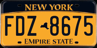 NY license plate FDZ8675
