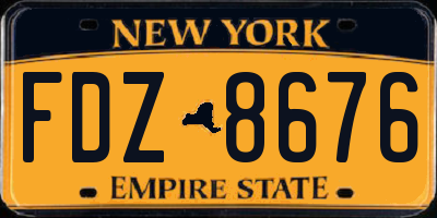 NY license plate FDZ8676