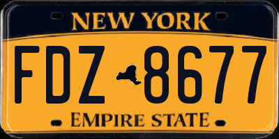 NY license plate FDZ8677