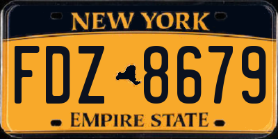 NY license plate FDZ8679