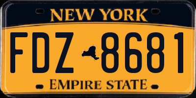 NY license plate FDZ8681