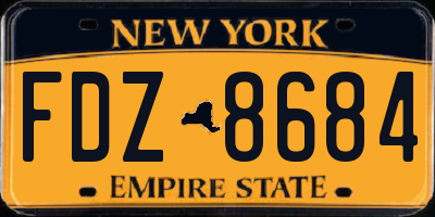 NY license plate FDZ8684