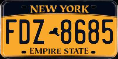 NY license plate FDZ8685