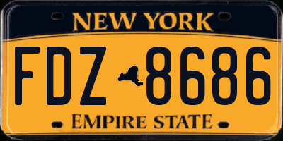 NY license plate FDZ8686