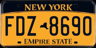 NY license plate FDZ8690