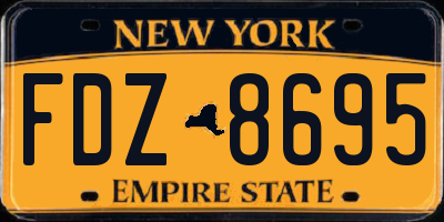 NY license plate FDZ8695