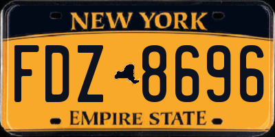 NY license plate FDZ8696