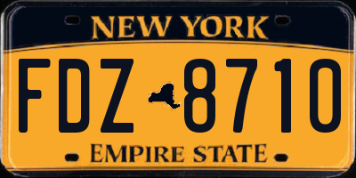 NY license plate FDZ8710