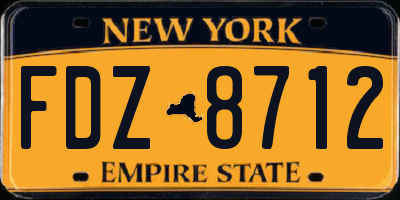 NY license plate FDZ8712