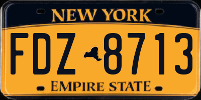 NY license plate FDZ8713
