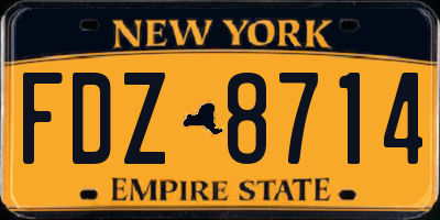 NY license plate FDZ8714