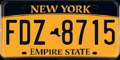 NY license plate FDZ8715