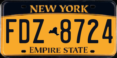 NY license plate FDZ8724