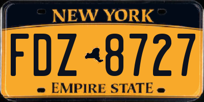NY license plate FDZ8727