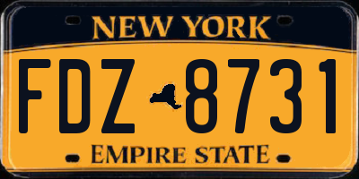 NY license plate FDZ8731