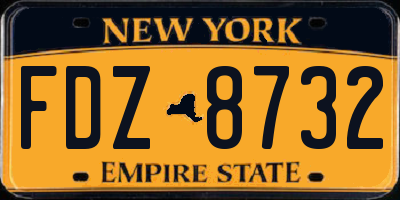 NY license plate FDZ8732