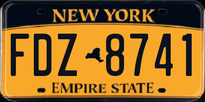 NY license plate FDZ8741