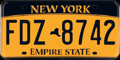 NY license plate FDZ8742
