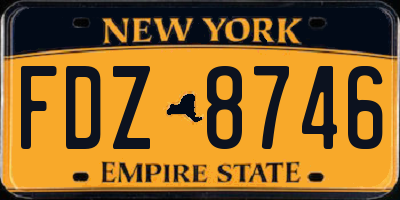 NY license plate FDZ8746