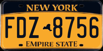 NY license plate FDZ8756