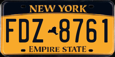 NY license plate FDZ8761