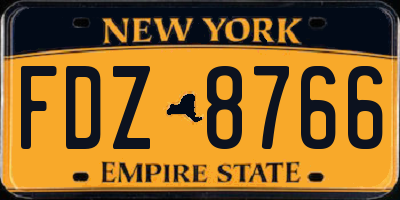 NY license plate FDZ8766