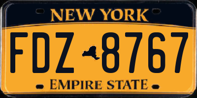 NY license plate FDZ8767