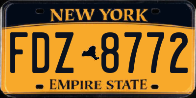 NY license plate FDZ8772