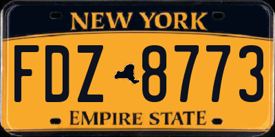NY license plate FDZ8773