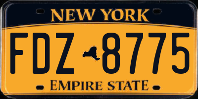 NY license plate FDZ8775