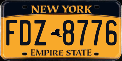 NY license plate FDZ8776
