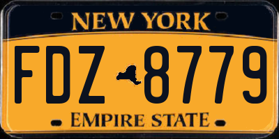 NY license plate FDZ8779