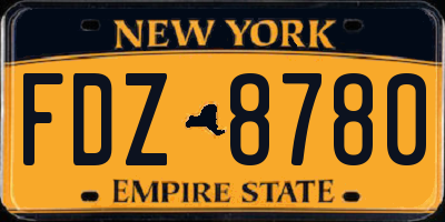 NY license plate FDZ8780