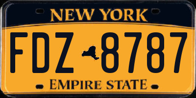 NY license plate FDZ8787
