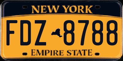 NY license plate FDZ8788