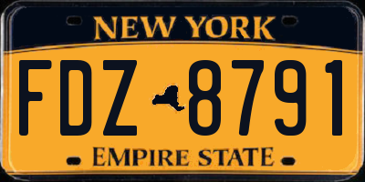 NY license plate FDZ8791