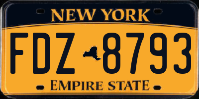 NY license plate FDZ8793