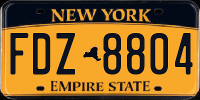 NY license plate FDZ8804