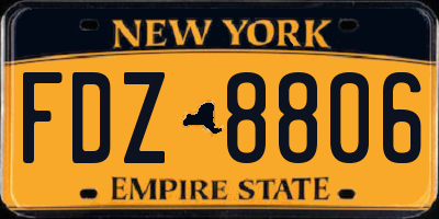 NY license plate FDZ8806