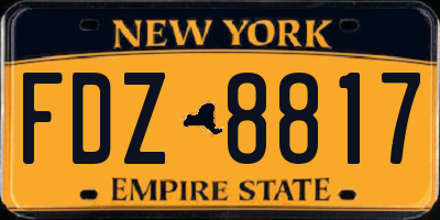 NY license plate FDZ8817