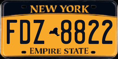 NY license plate FDZ8822