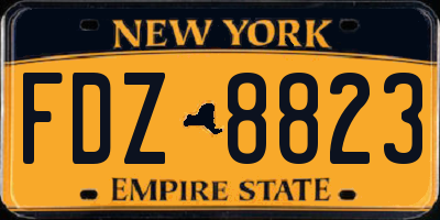NY license plate FDZ8823